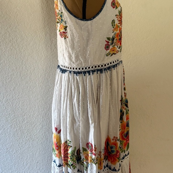 FARM RIO Off-White Delicate Garden Midi Dress Size Small - Picture 14 of 16